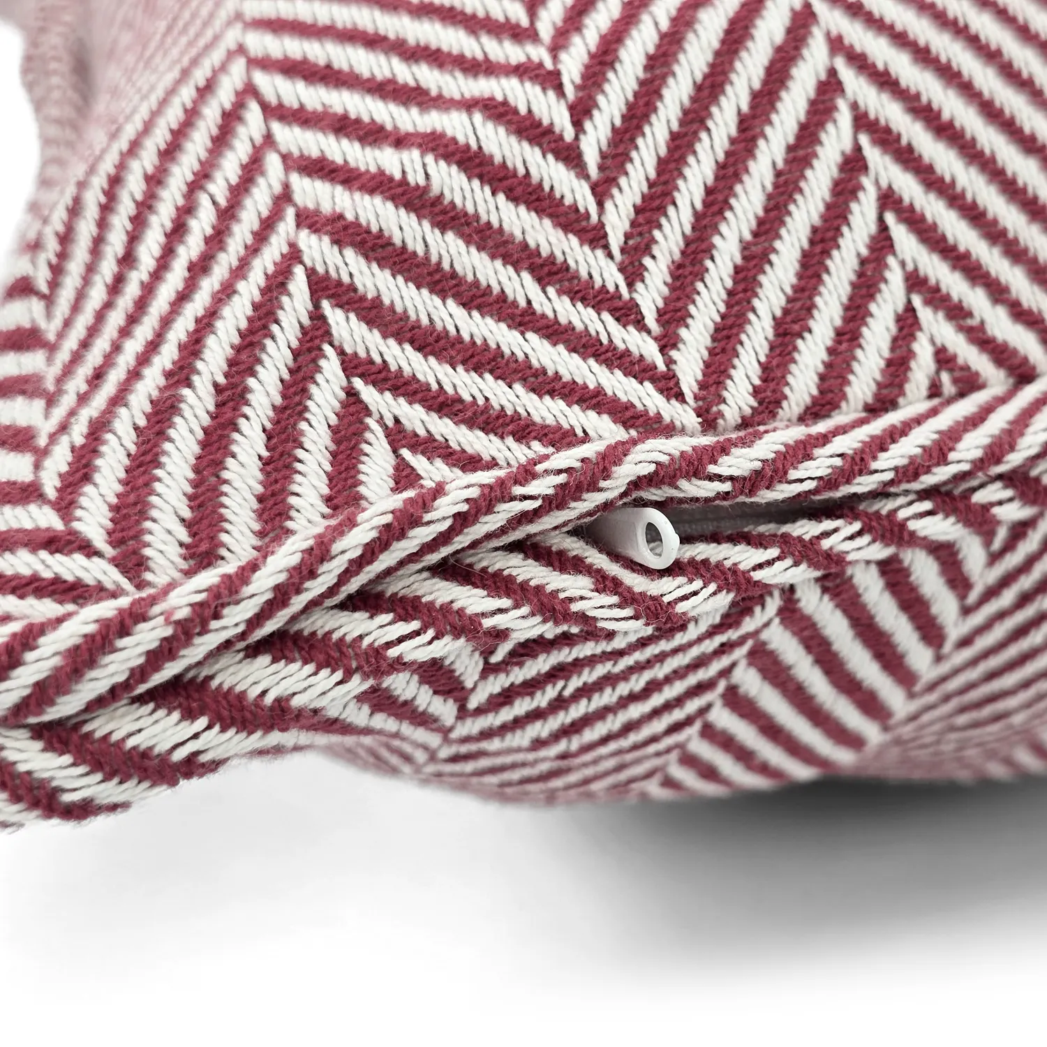 Kussensloop - Denisa Fishbone (rood/wit)