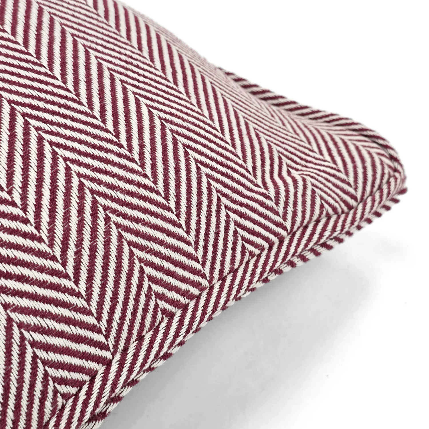 Kussensloop - Denisa Fishbone (rood/wit)