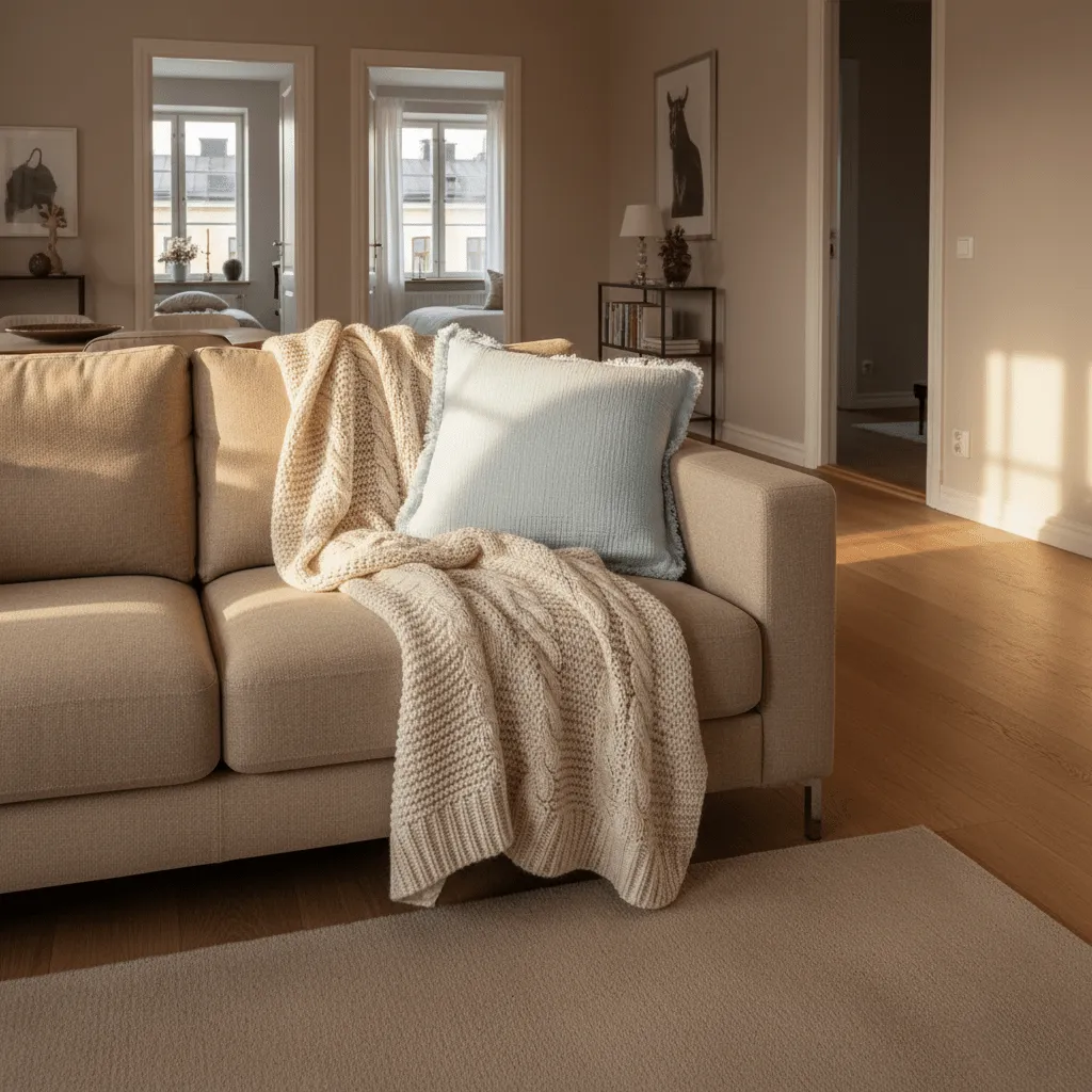 Kussensloop - Dorena (lichtblauw)