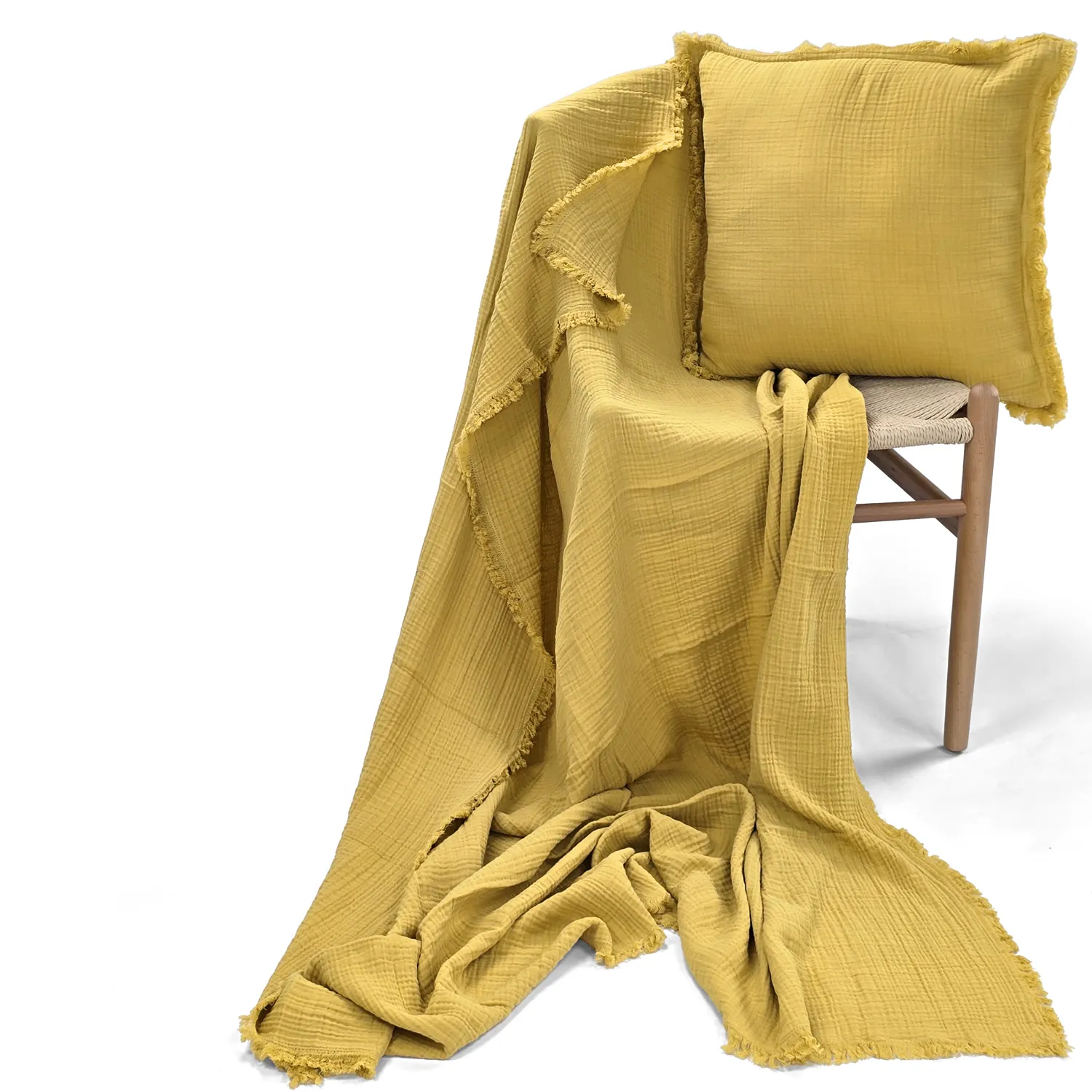 Kussensloop - Dorena (mosterdgeel)