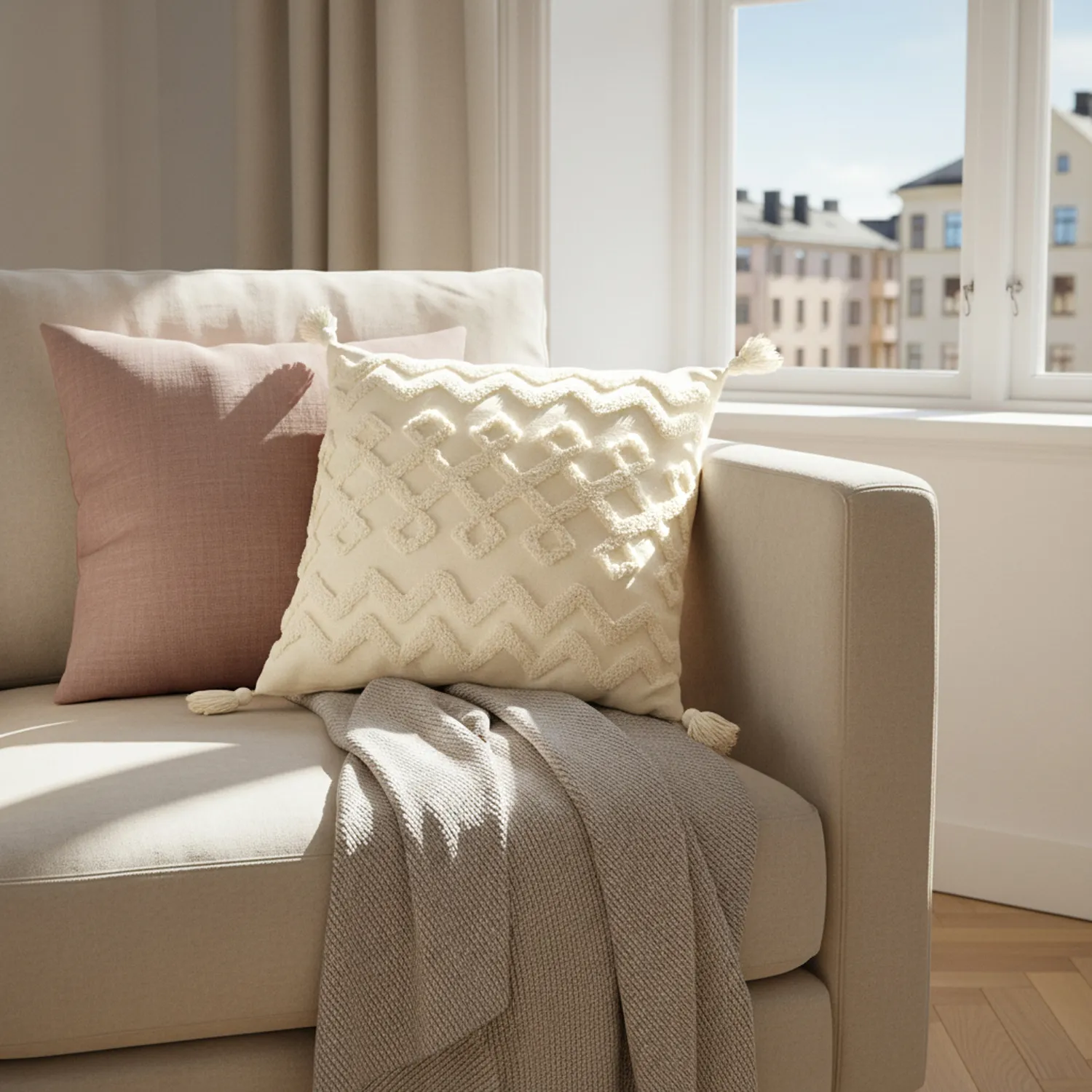 Kussensloop - Doria (gebroken wit)