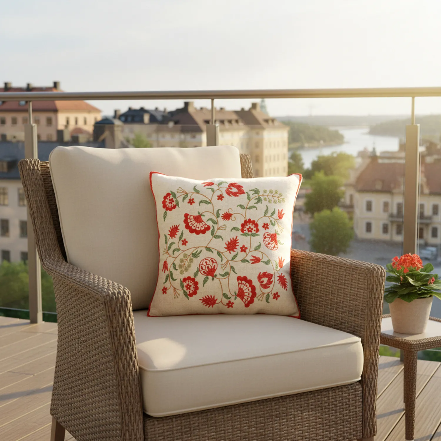 Kussensloop - Kalmar Embroidered Cushion Cover (multi)