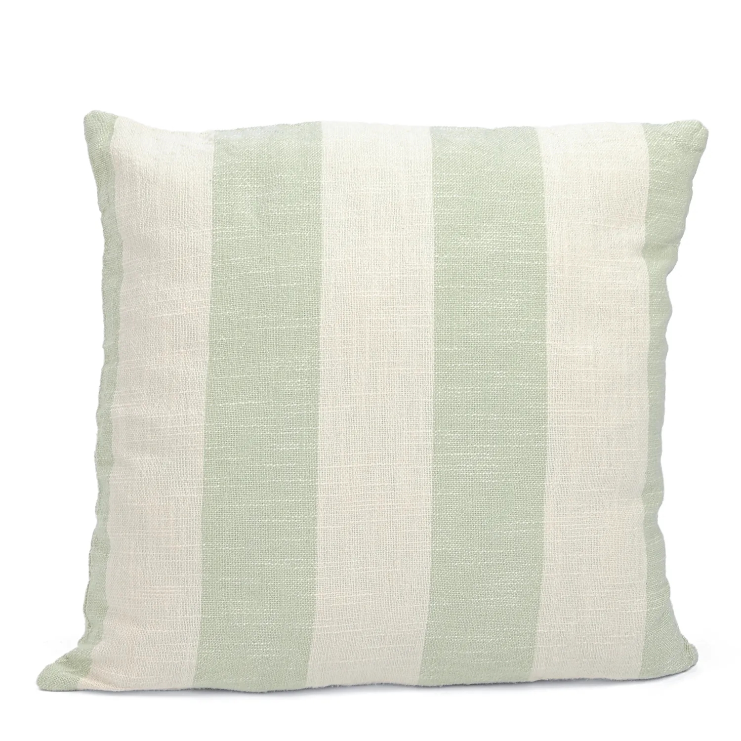 Kussensloop - Kora stripe cotton cushion cover (crème/lichtgroen)
