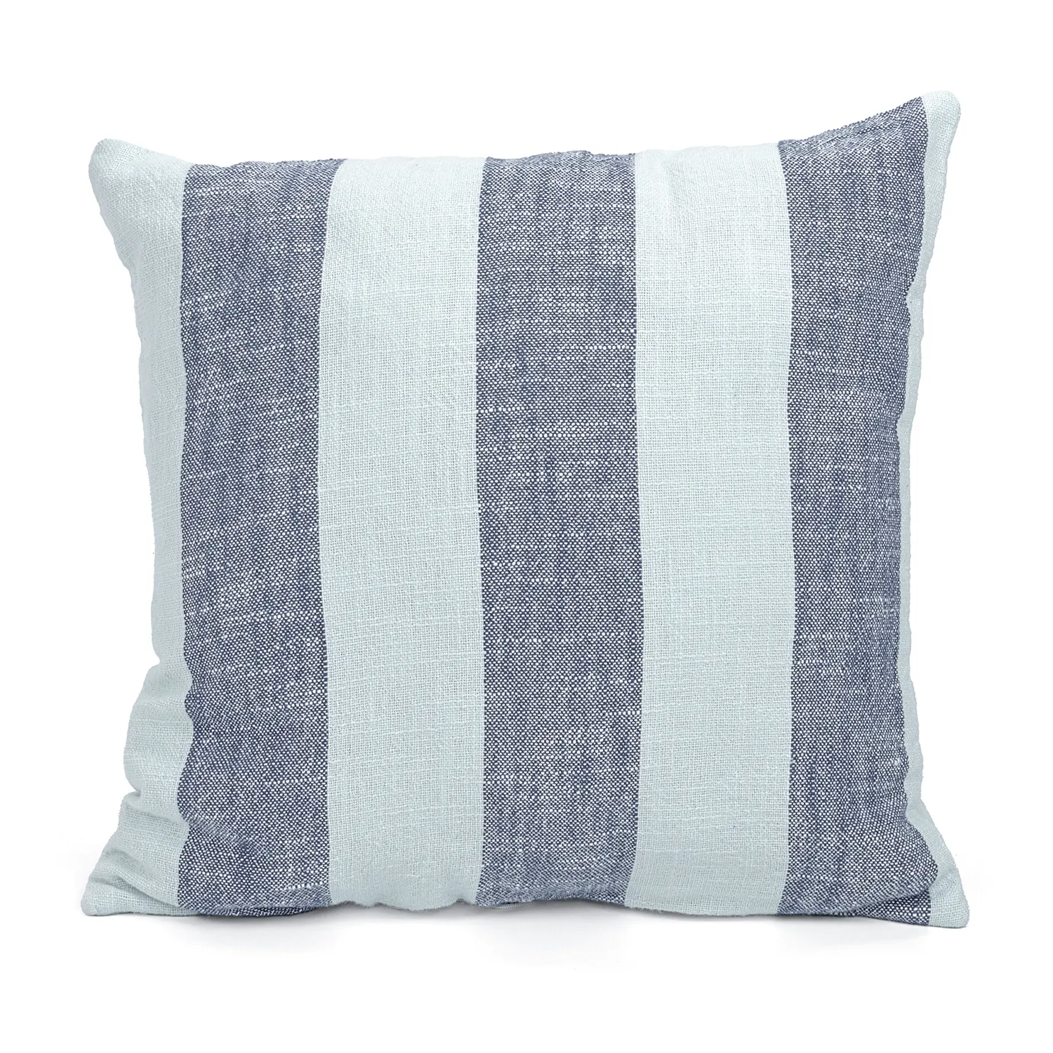 Kussensloop - Kora stripe cotton cushion cover (marineblauw/lichtblauw)