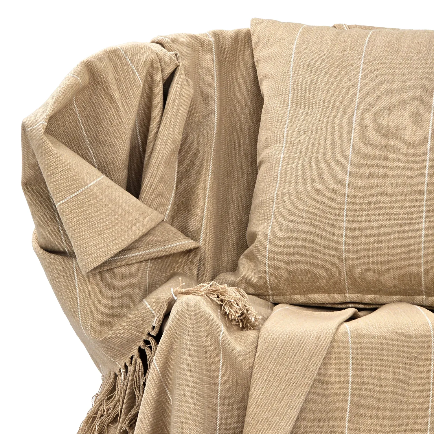 Kussensloop - Martina Stripe (beige/wit)