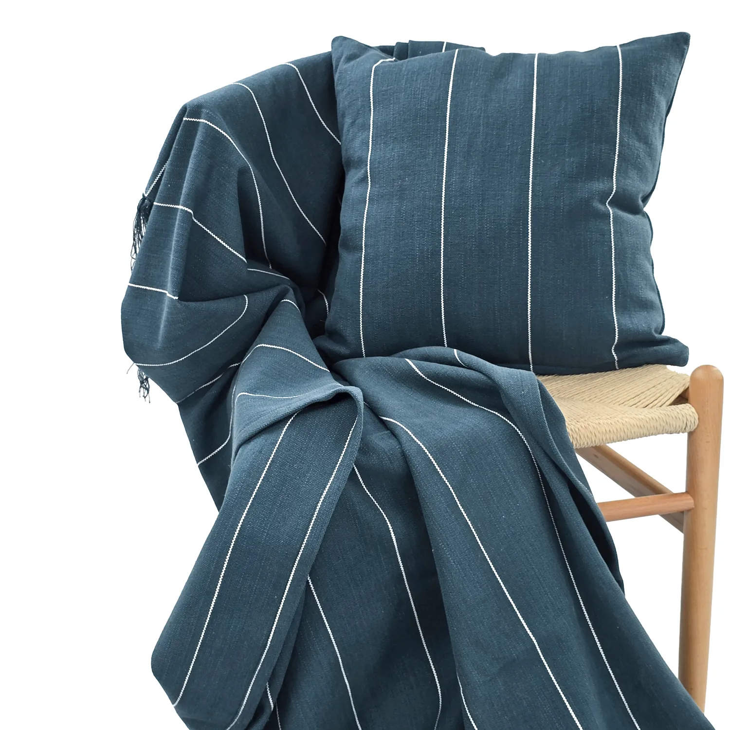 Kussensloop - Martina Stripe (blauw/wit)