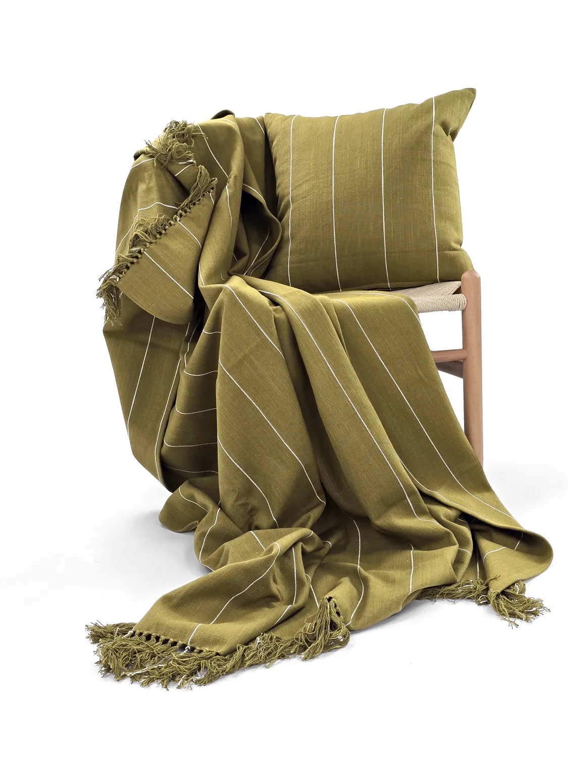 Kussensloop - Martina Stripe (groen/wit)