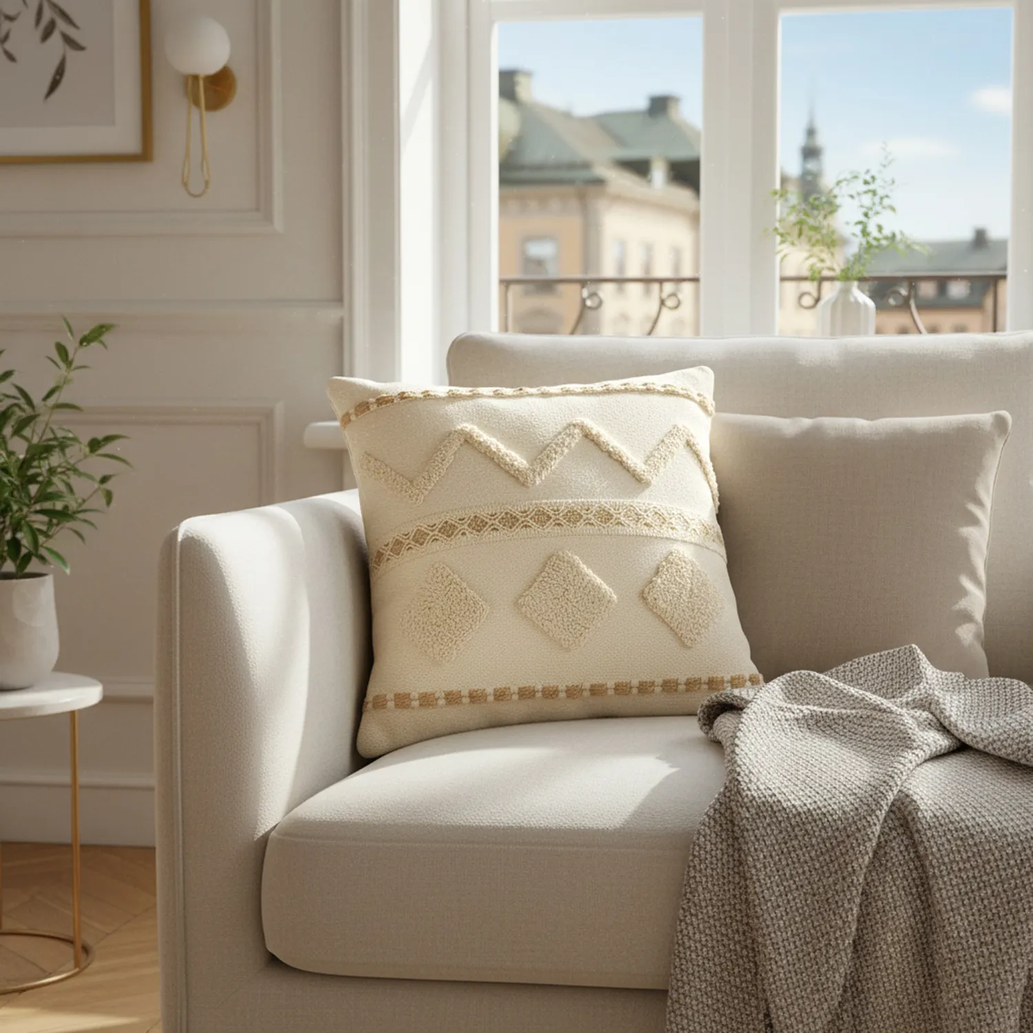 Kussensloop - Miquelon (wit)