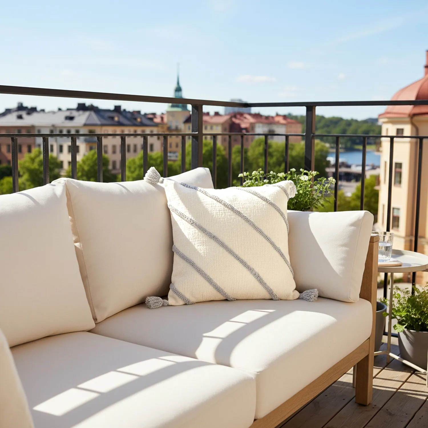 Kussensloop - Montreux (gebroken wit/grijs)