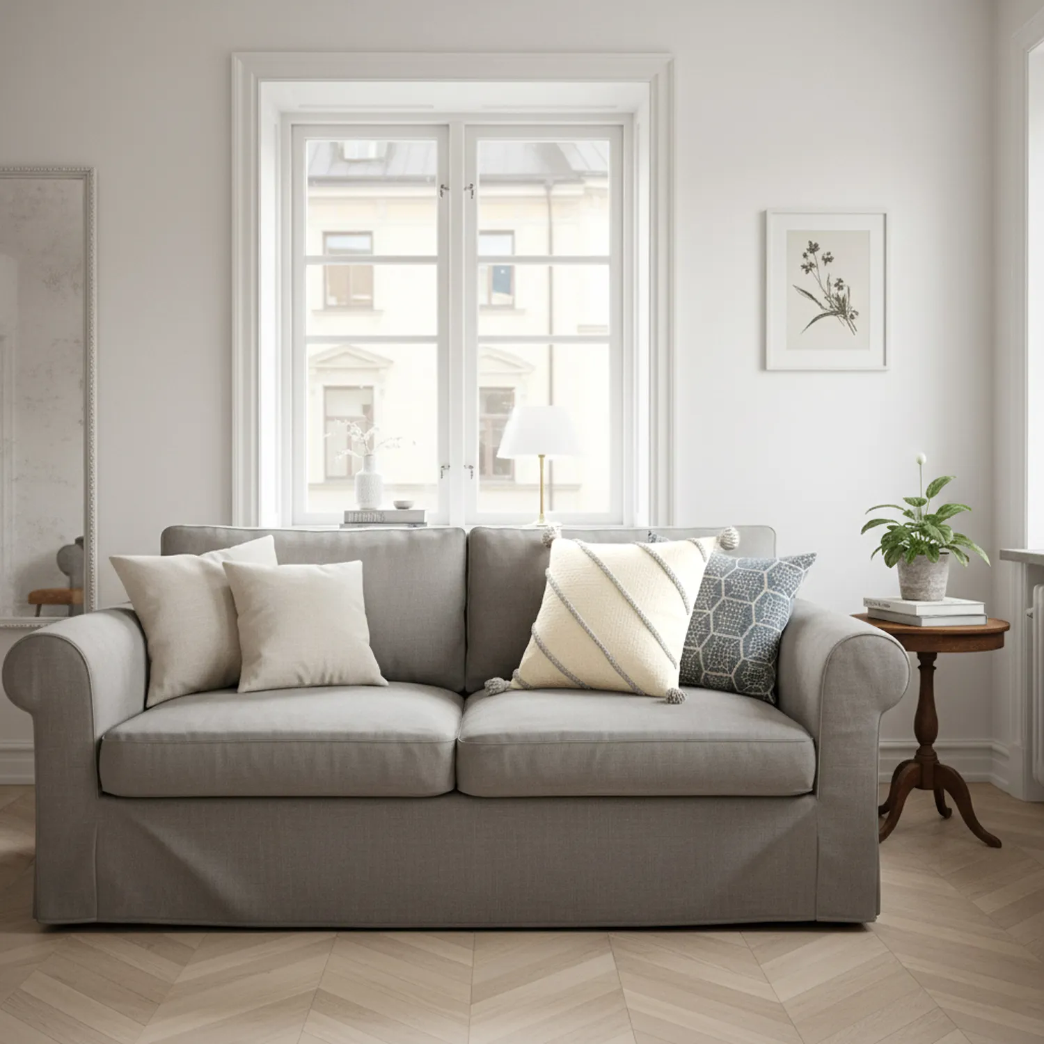 Kussensloop - Montreux (gebroken wit/grijs)