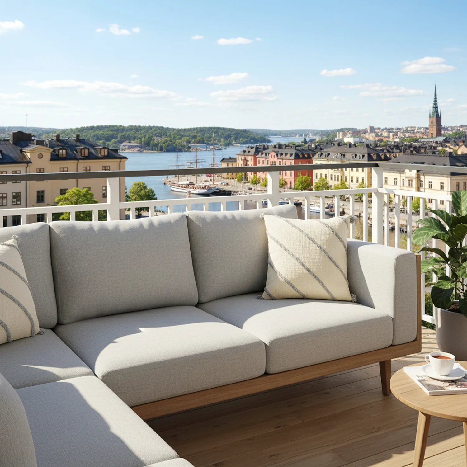 Kussensloop - Montreux (gebroken wit/grijs)