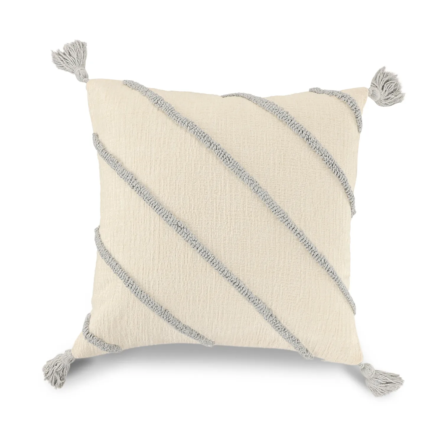 Kussensloop - Montreux (gebroken wit/grijs)