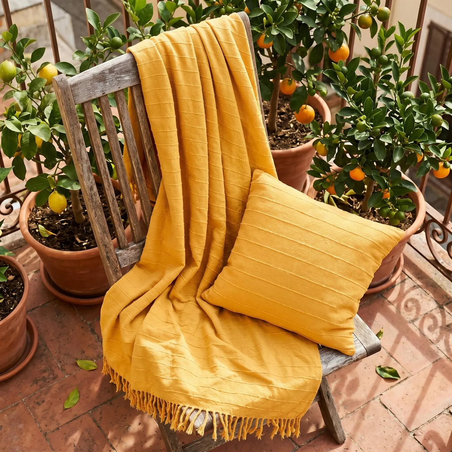 Kussensloop - Nalani cotton cushion cover (oranje)
