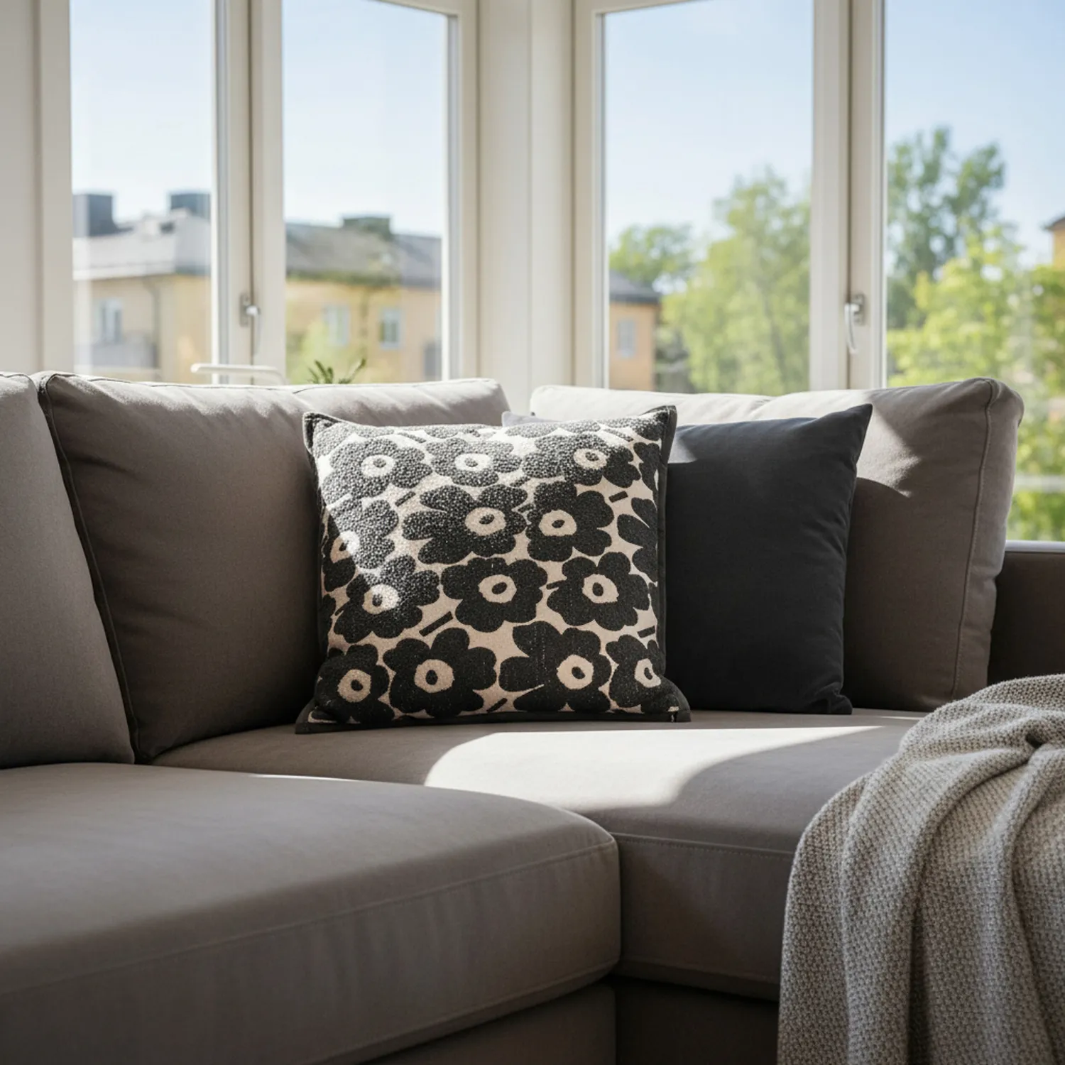 Kussensloop - Onsala (zwart/wit)