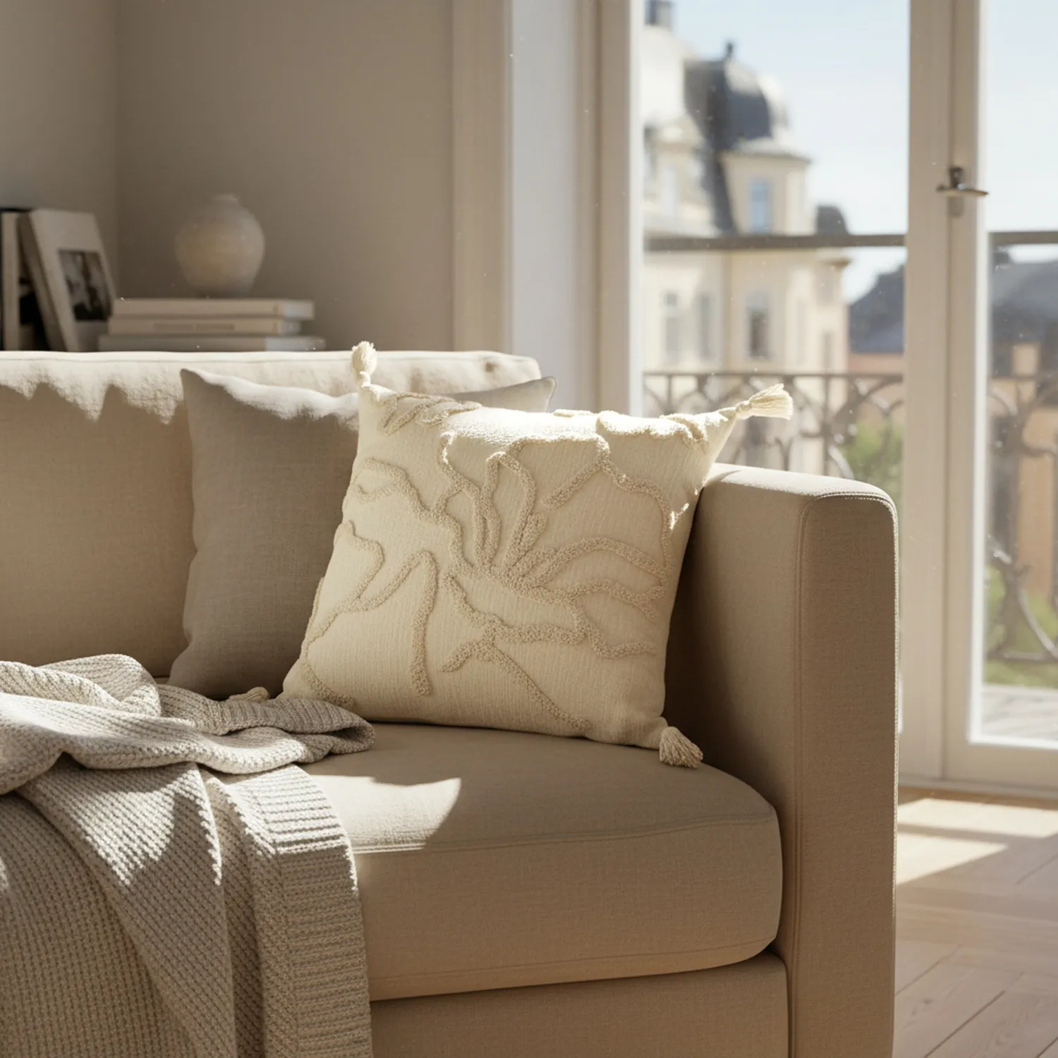 Kussensloop - Roslyn (gebroken wit)