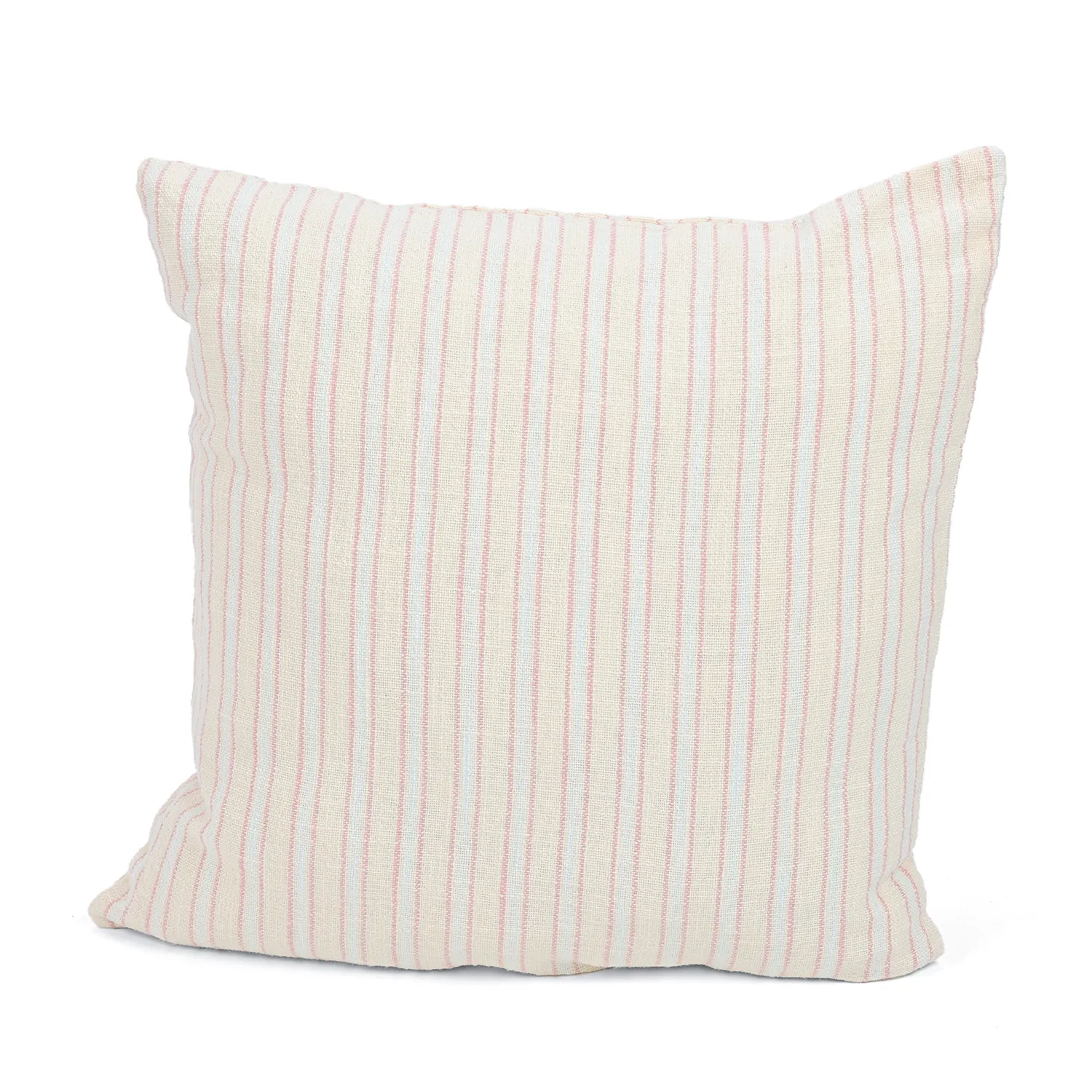Kussensloop - Rumi stripe cotton cushion cover (crème/roze/lichtblauw)