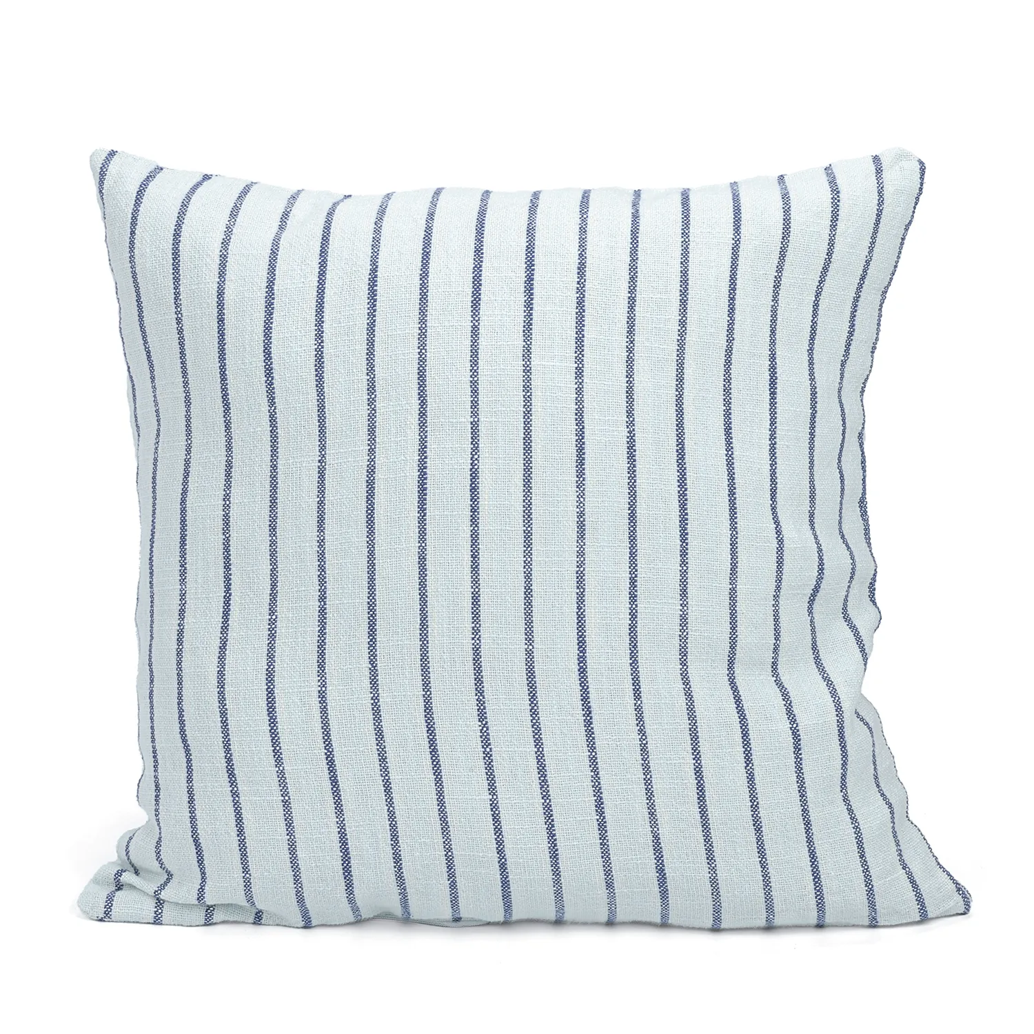 Kussensloop - Rumi stripe cotton cushion cover (lichtblauw/marineblauw/crème)