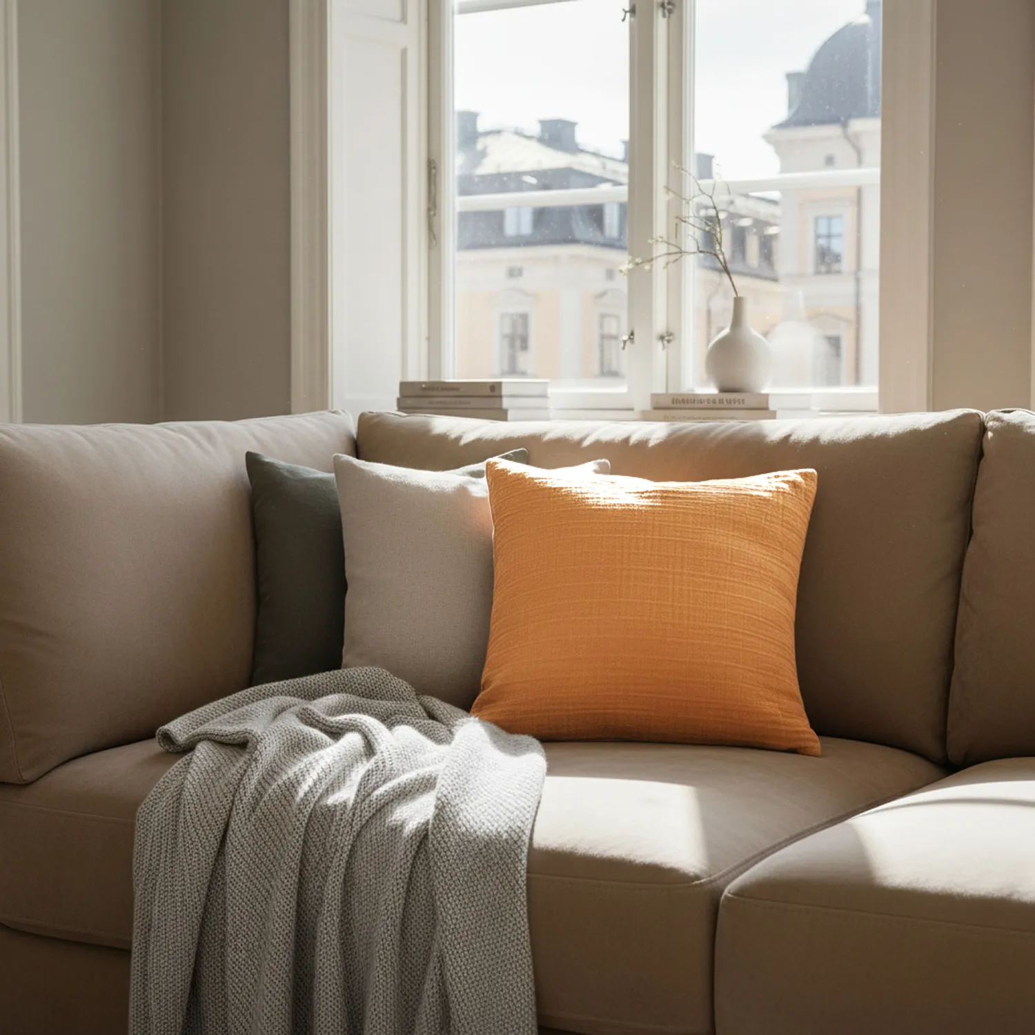 Kussensloop - Vanja (lichtbruin)