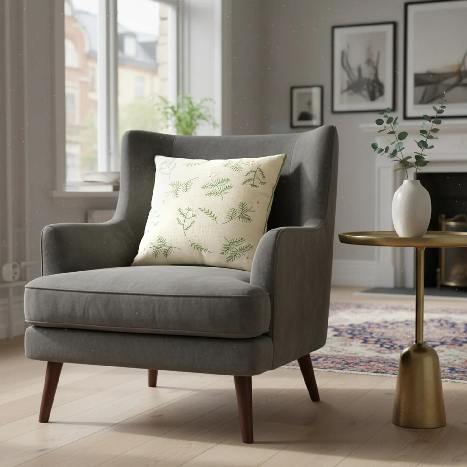 Kussensloop - Vasa Embroidered Cushion Cover (multi)