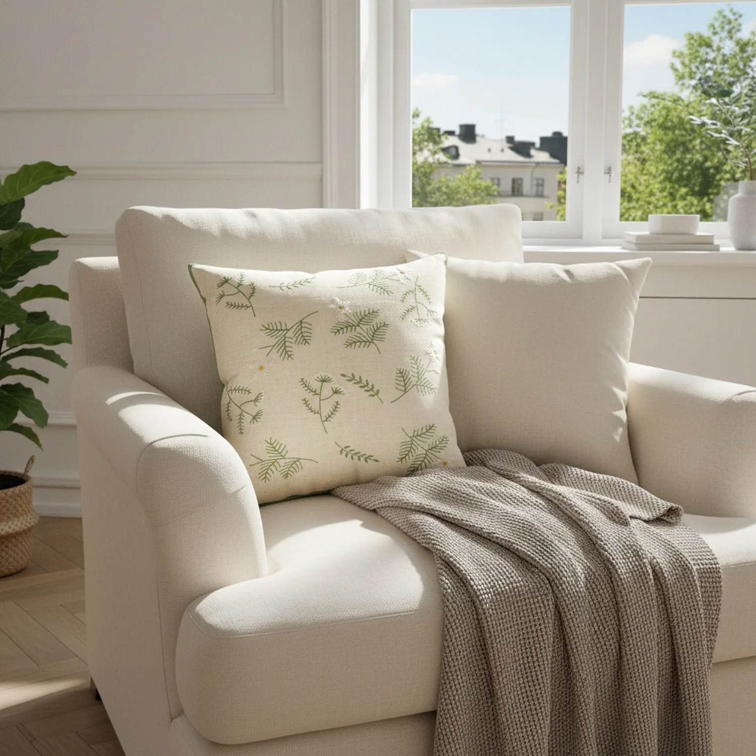 Kussensloop - Vasa Embroidered Cushion Cover (multi)