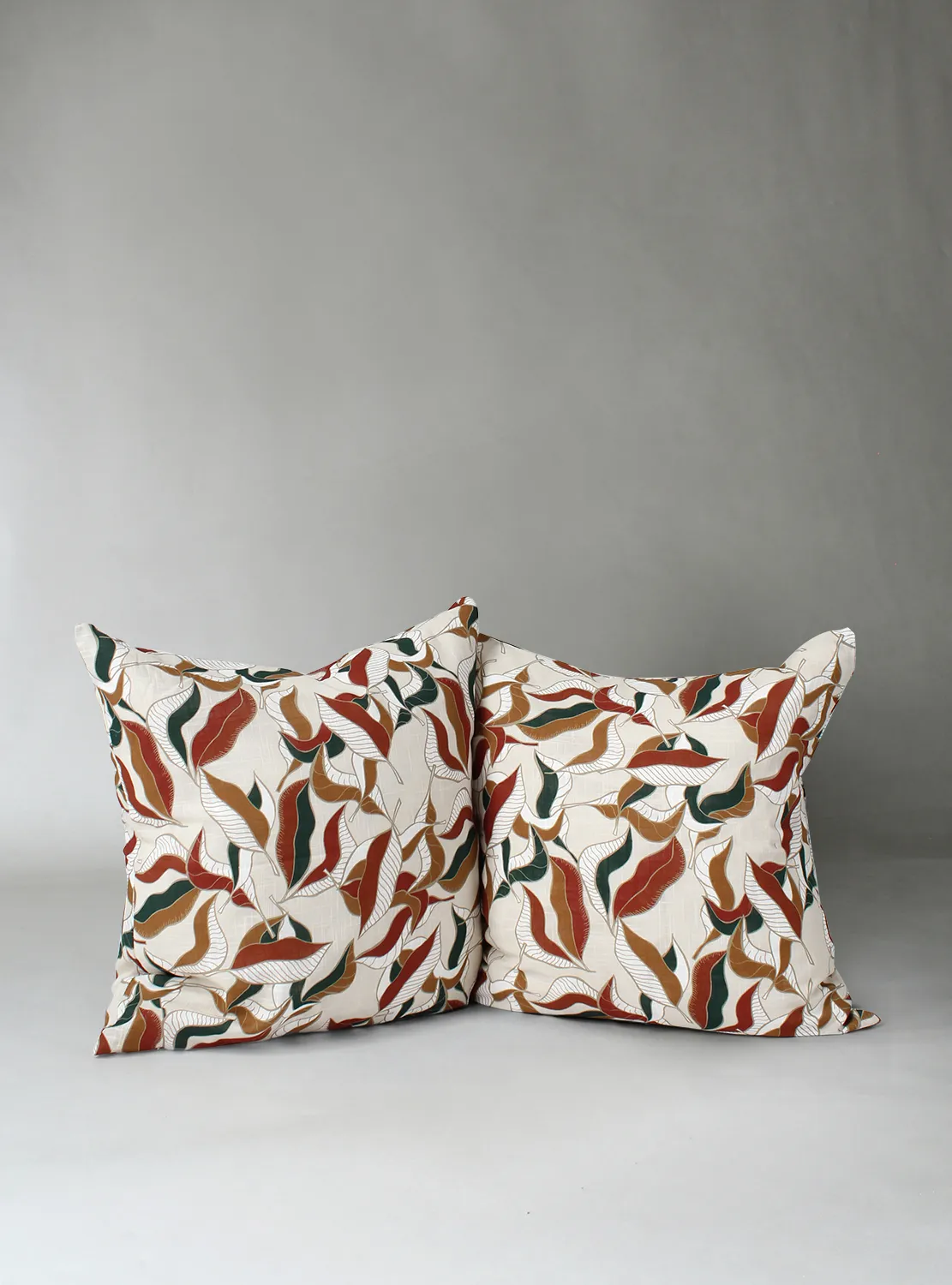 Kussensloop x 2 - Amalie (beige/rust)