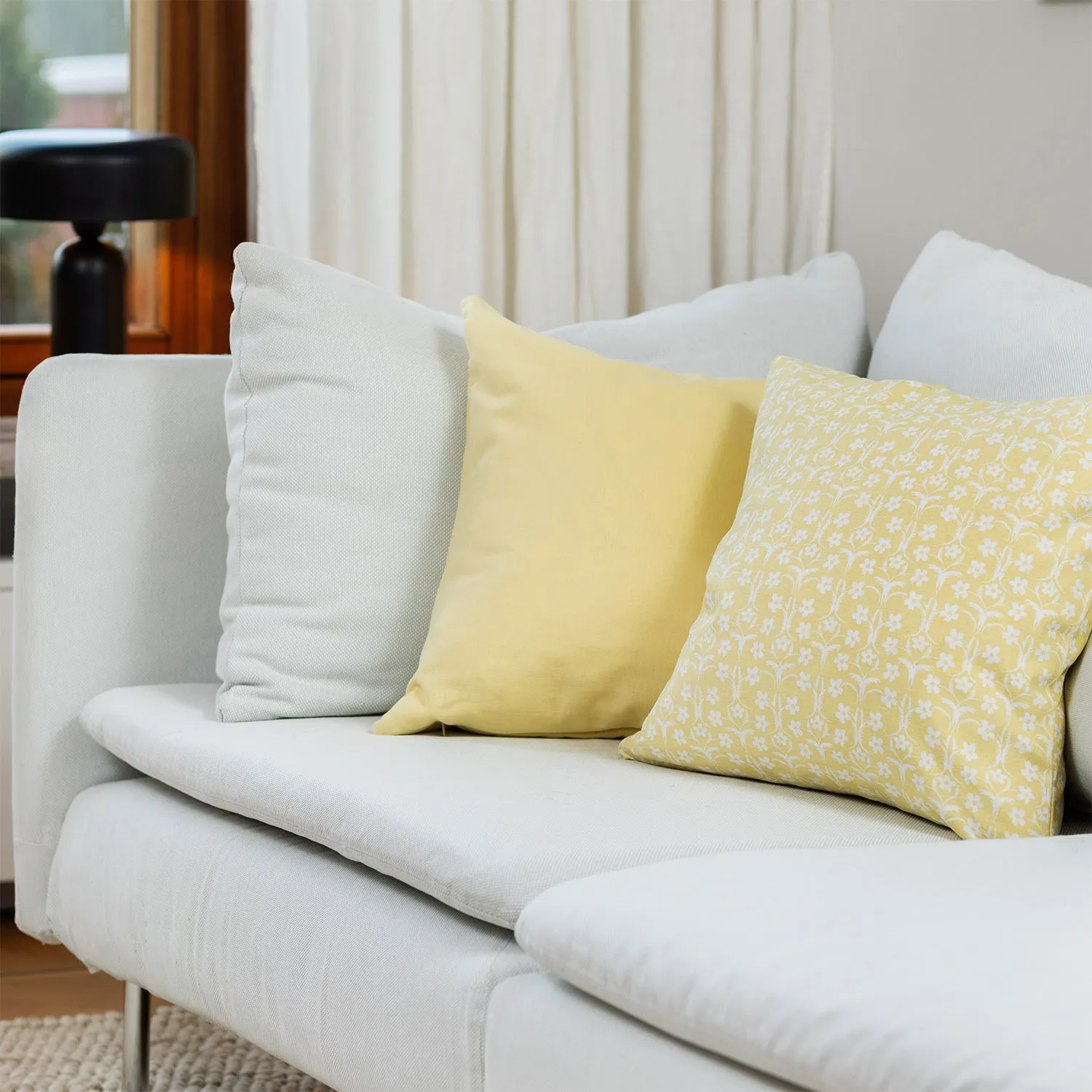 Kussensloop x 2 - Ella (geel)