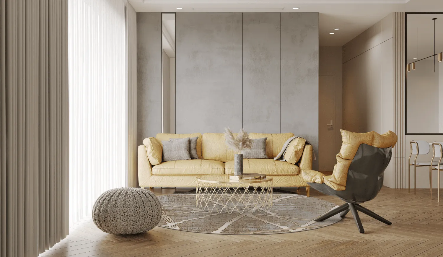 Rond vloerkleed - Lagos (beige)