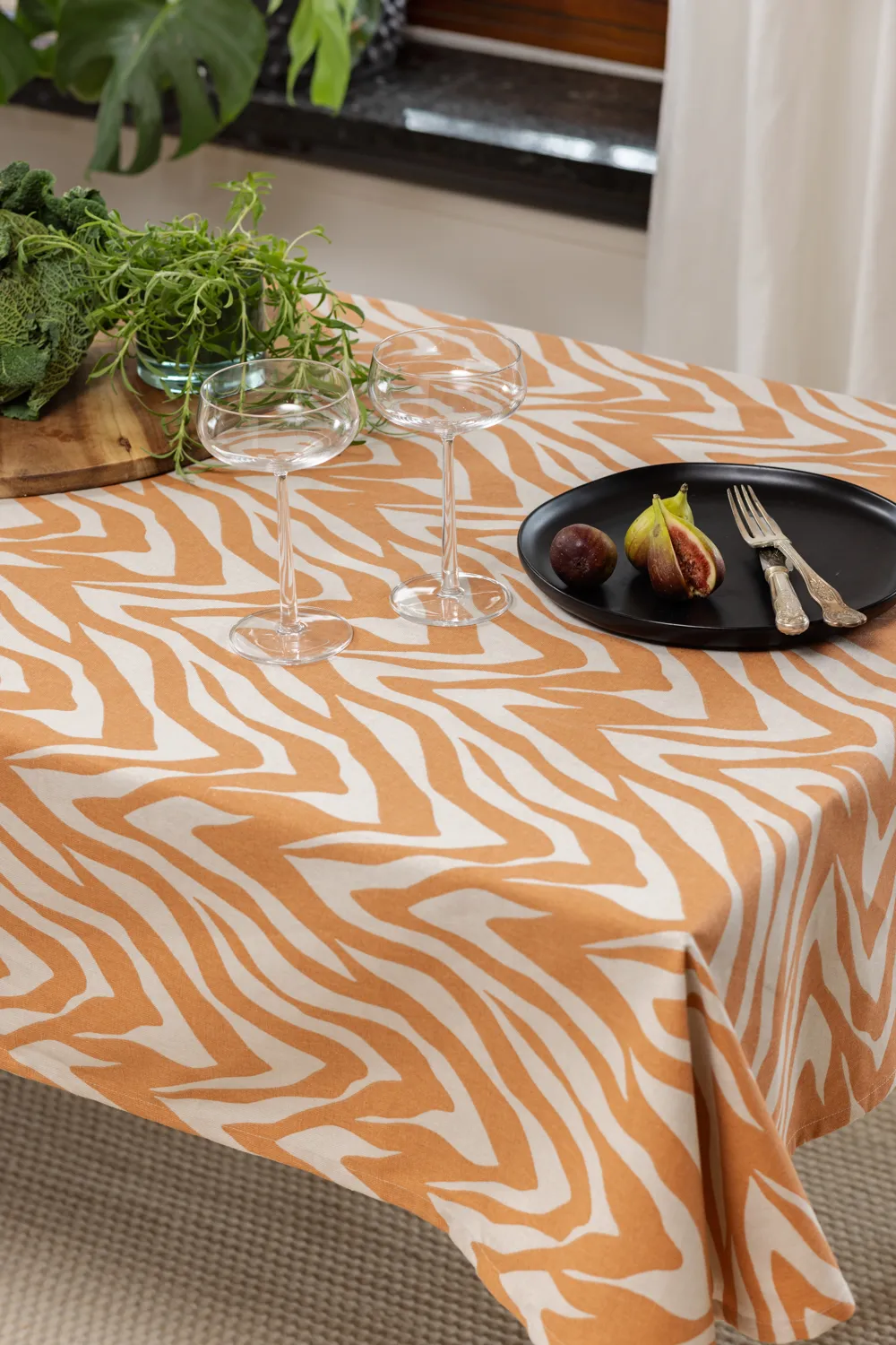 Katoenen tafelkleed - Laura (oranje)