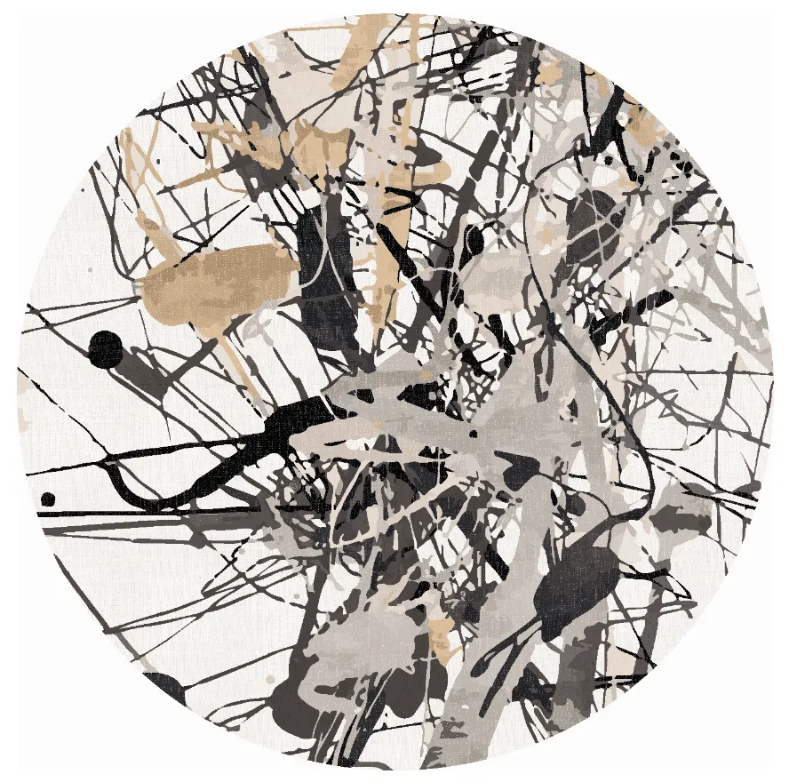 Rond vloerkleed - Lawrance (grijs/wit)