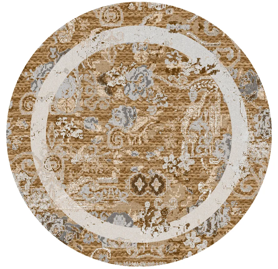 Rond vloerkleed - Lefkada (bruin/multi)