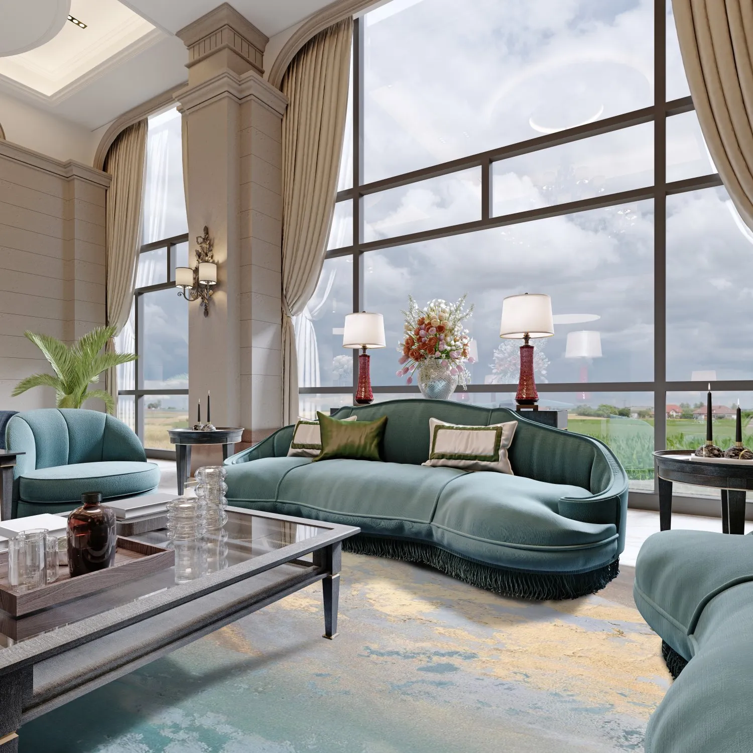 Wilton - Lesley (blauw/grijs/turkoois)