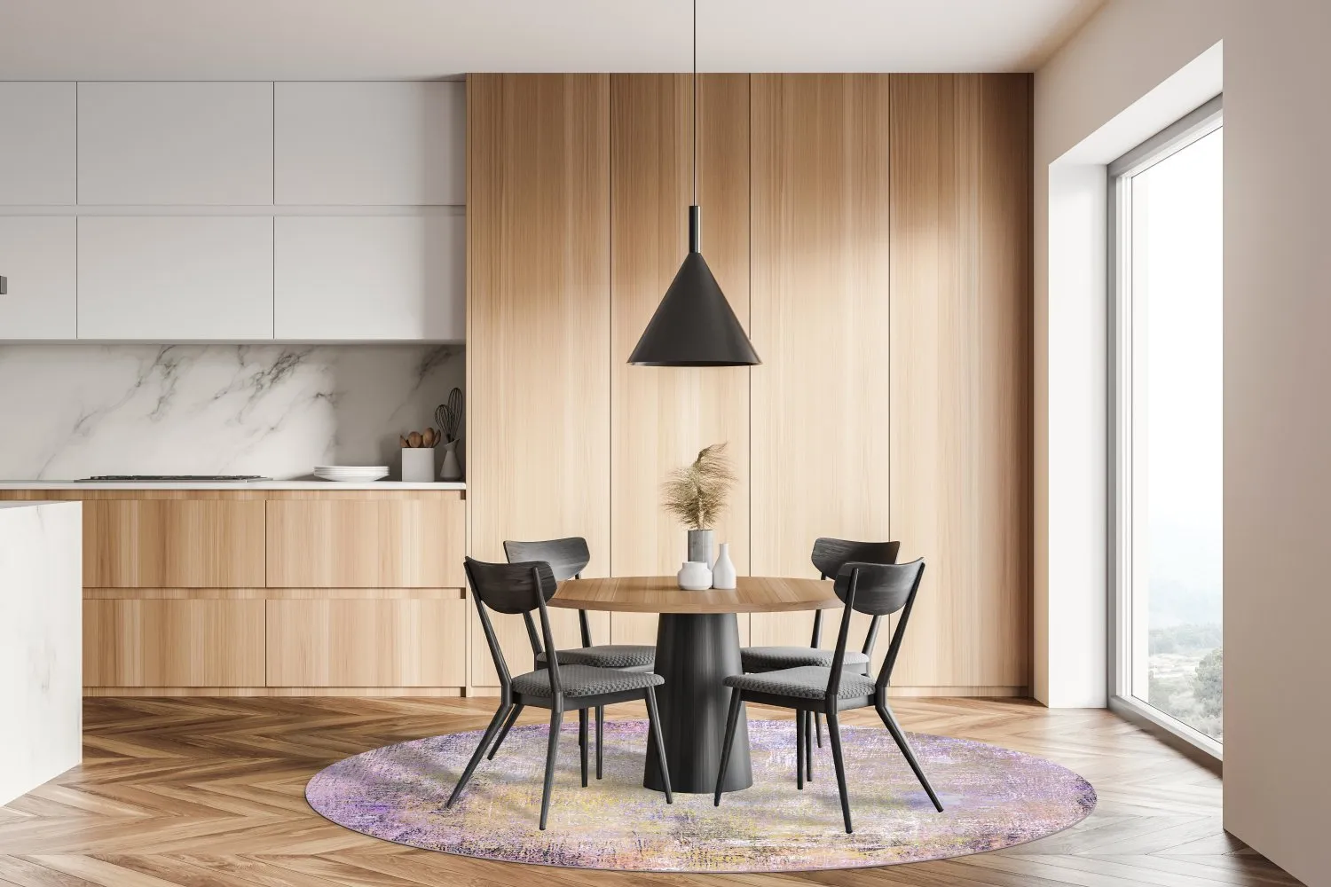 Rond vloerkleed - Loures (paars)