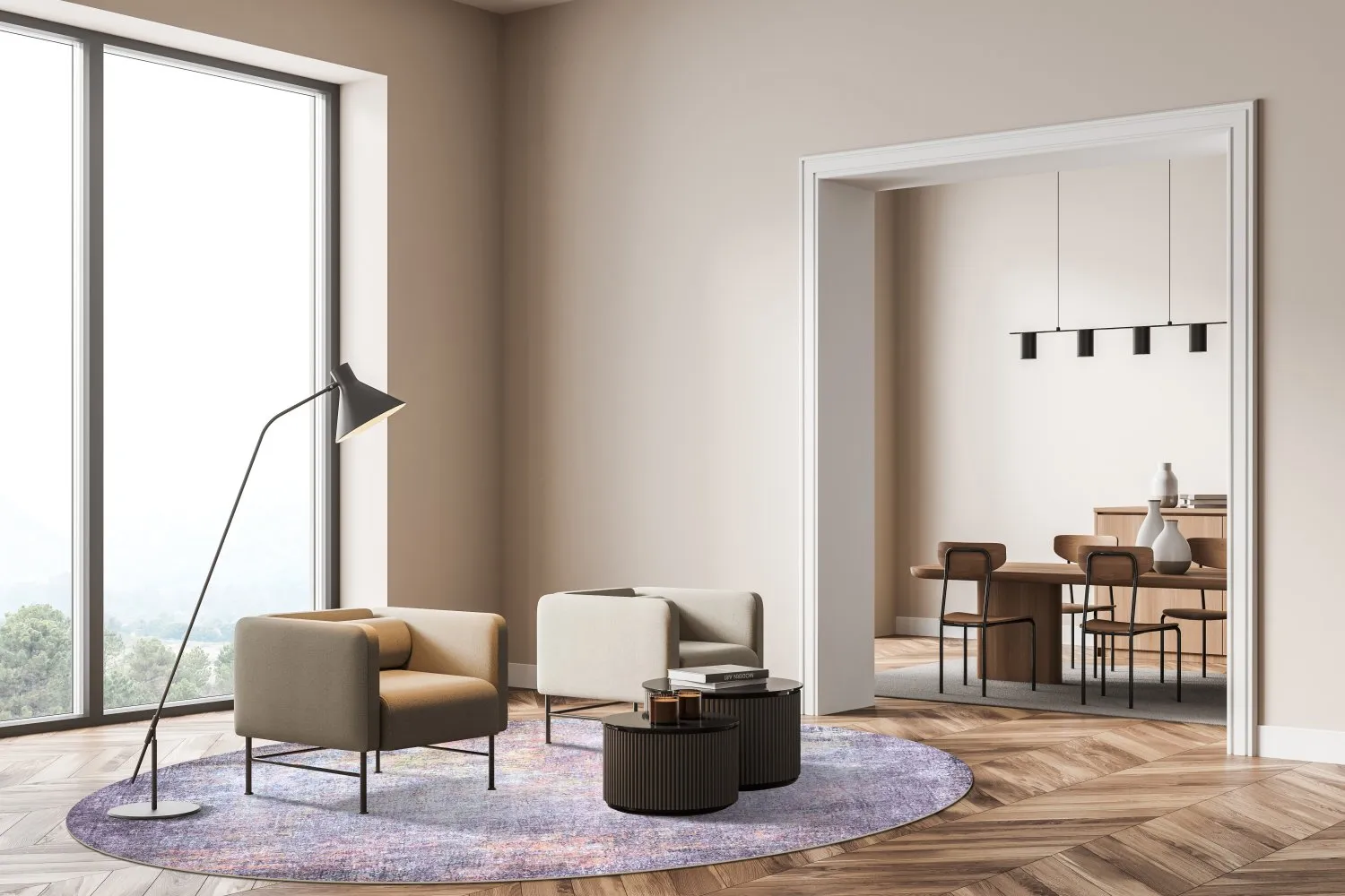 Rond vloerkleed - Tarnos (lila)