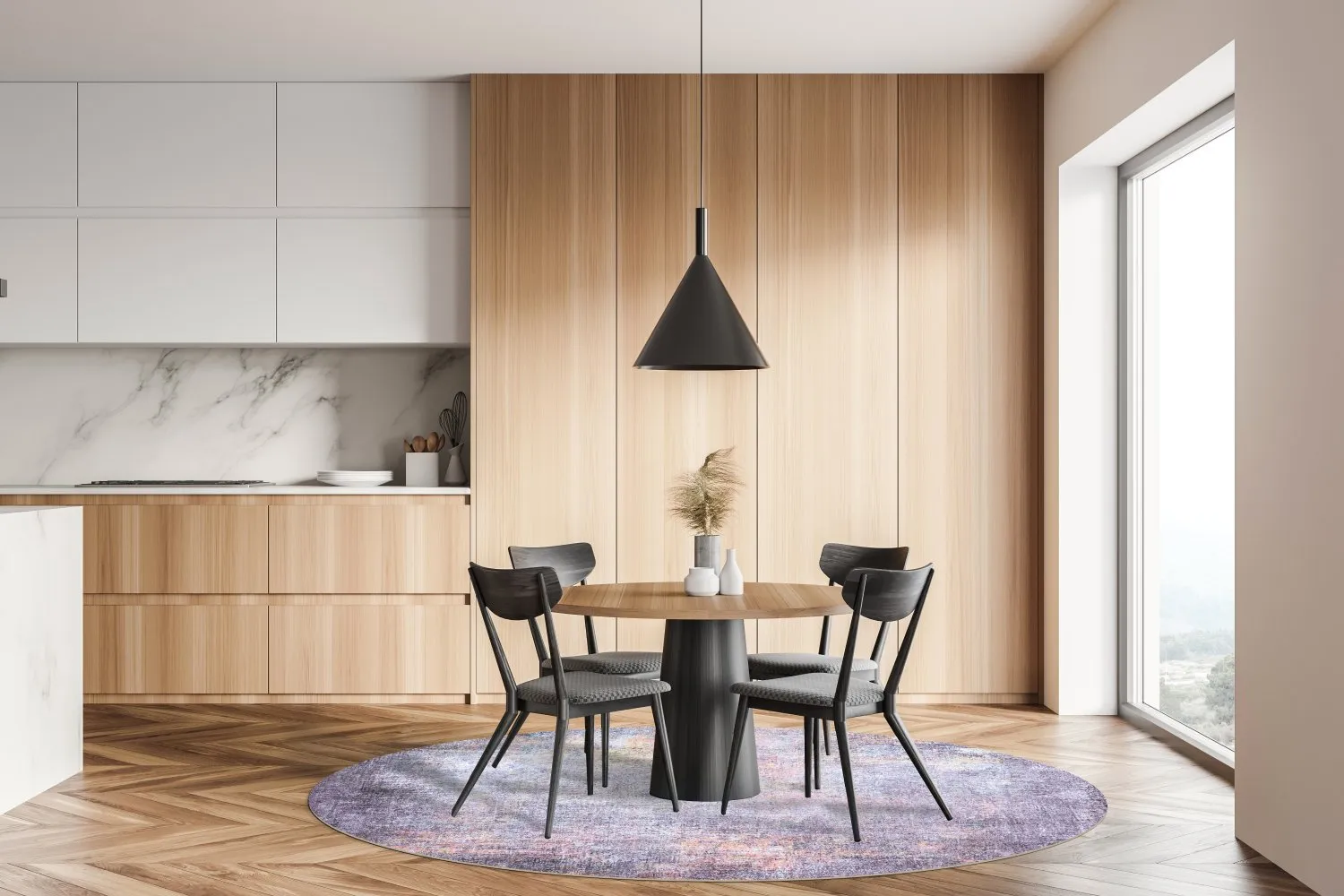 Rond vloerkleed - Tarnos (lila)