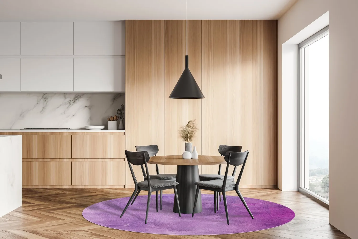 Rond vloerkleed - Guillos (paars)