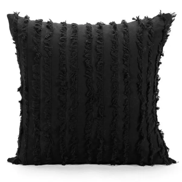 Kussensloop - Boho Linen 45 x 45 cm (zwart)