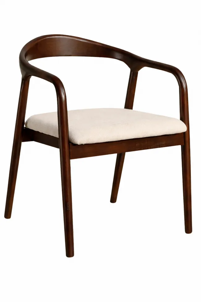 Armstoel - Aspa (donkerbruin/beige) - 2 stuks