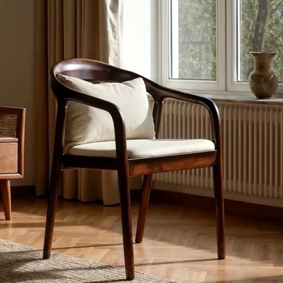 Armstoel - Aspa (donkerbruin/beige) - 2 stuks