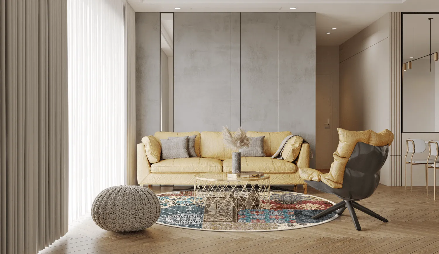 Rond vloerkleed - Linosa (multi)