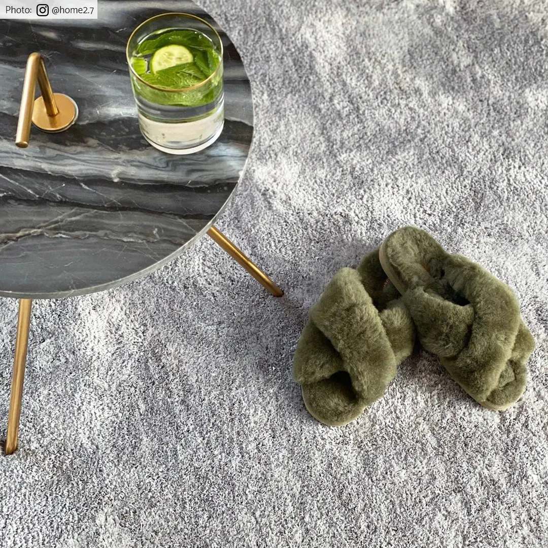 Hoogpolig vloerkleed - Lucknow (grijs)