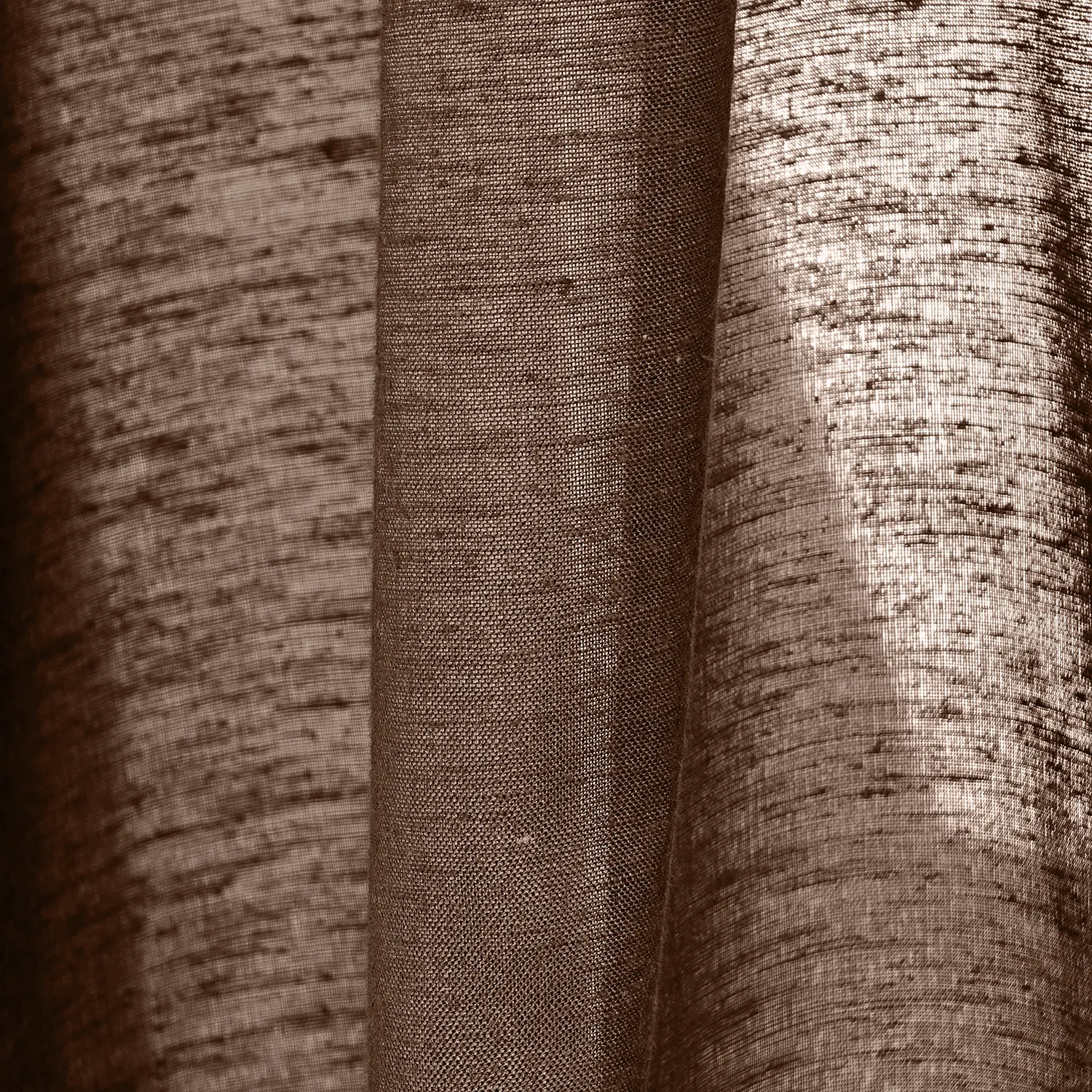 Gordijnen 2-pack - Linnenmix gordijn Lumira (donkerbruin)