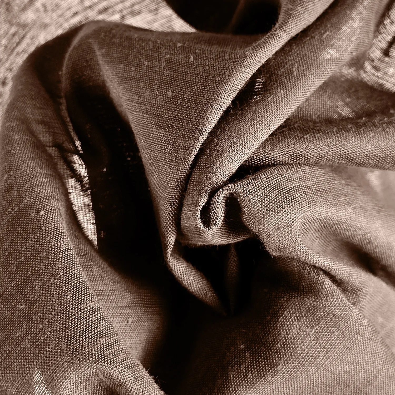 Gordijnen 2-pack - Linnenmix gordijn Lumira (donkerbruin)