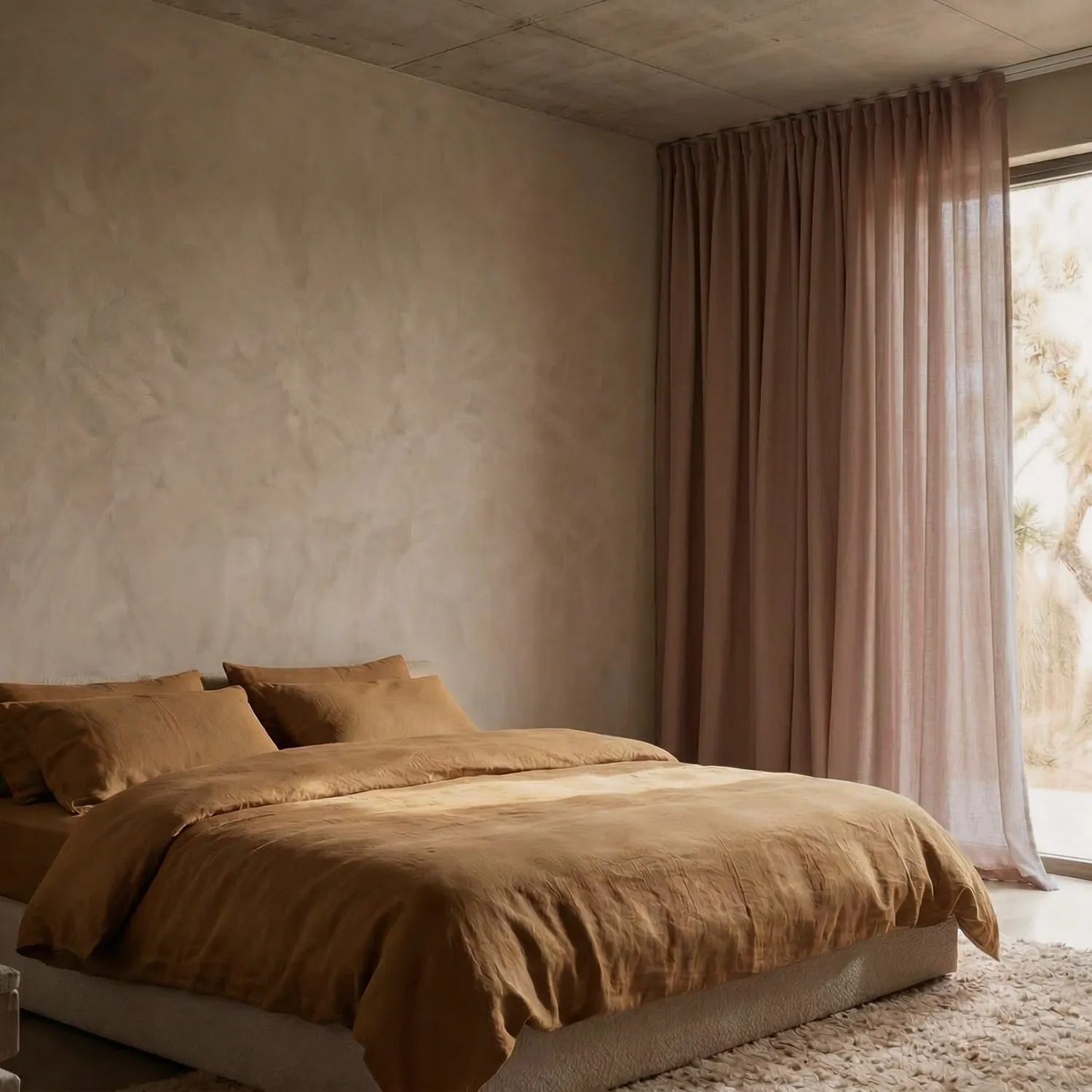 Gordijnen 2-pack - Linnenmix gordijn Lumira (donkerbruin)