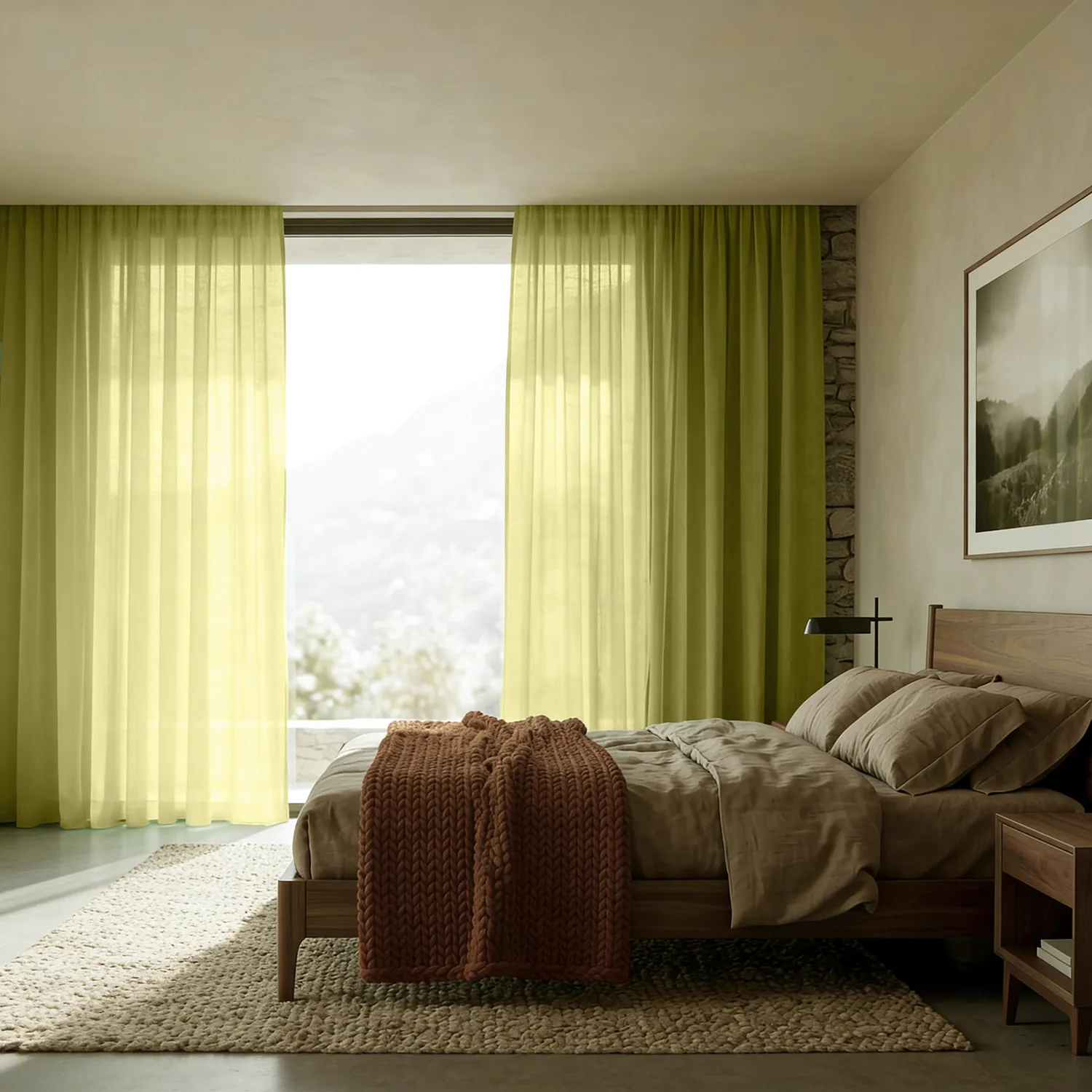 Gordijnen 2-pack - Linnenmix gordijn Lumira (groente)