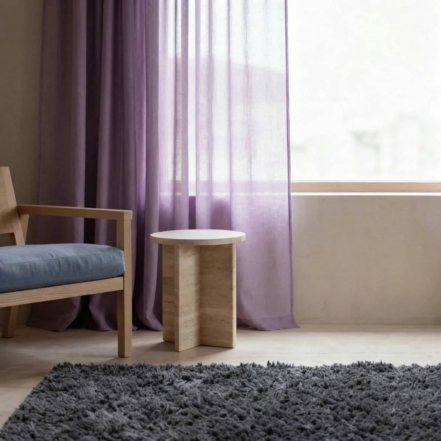 Gordijnen 2-pack - Linnenmix gordijn Lumira (paars)