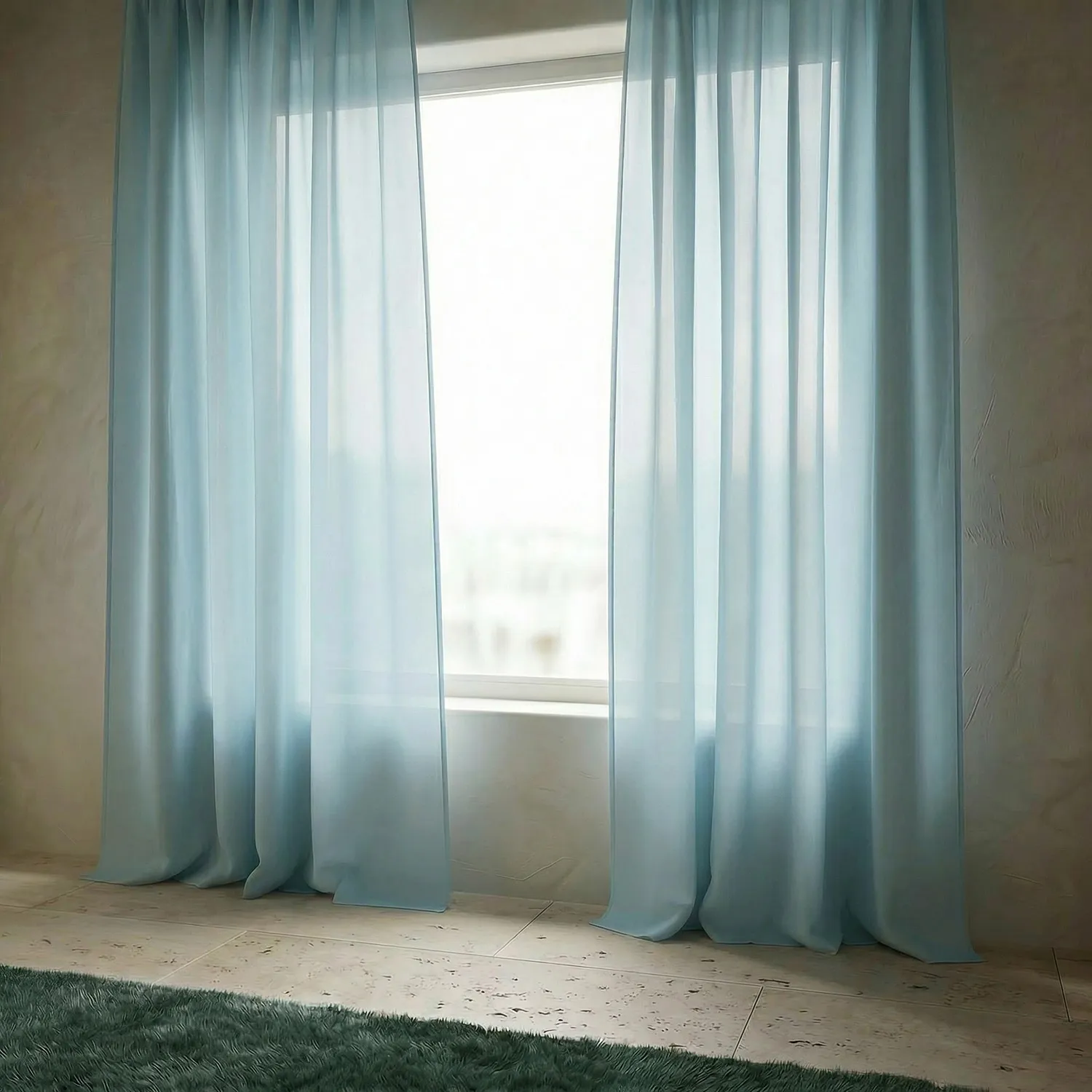 Gordijnen 2-pack - Linnenmix gordijn Lumira (lichtblauw)