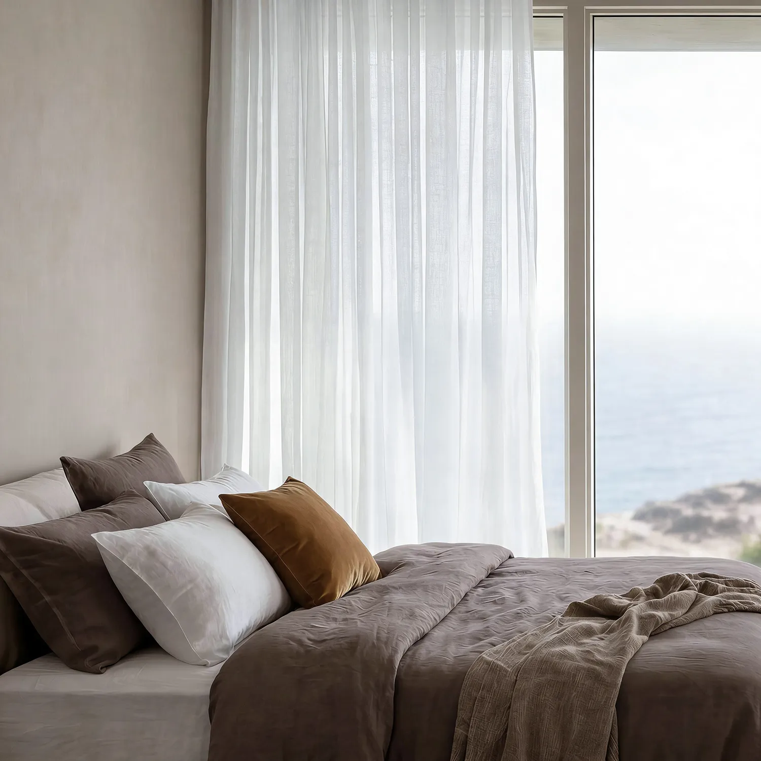 Gordijnen 2-pack - Linnenmix gordijn Lumira (wit)