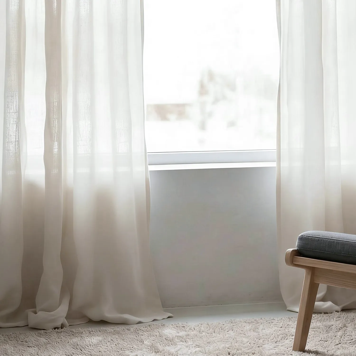 Gordijnen 2-pack - Linnenmix gordijn Lumira (wit)