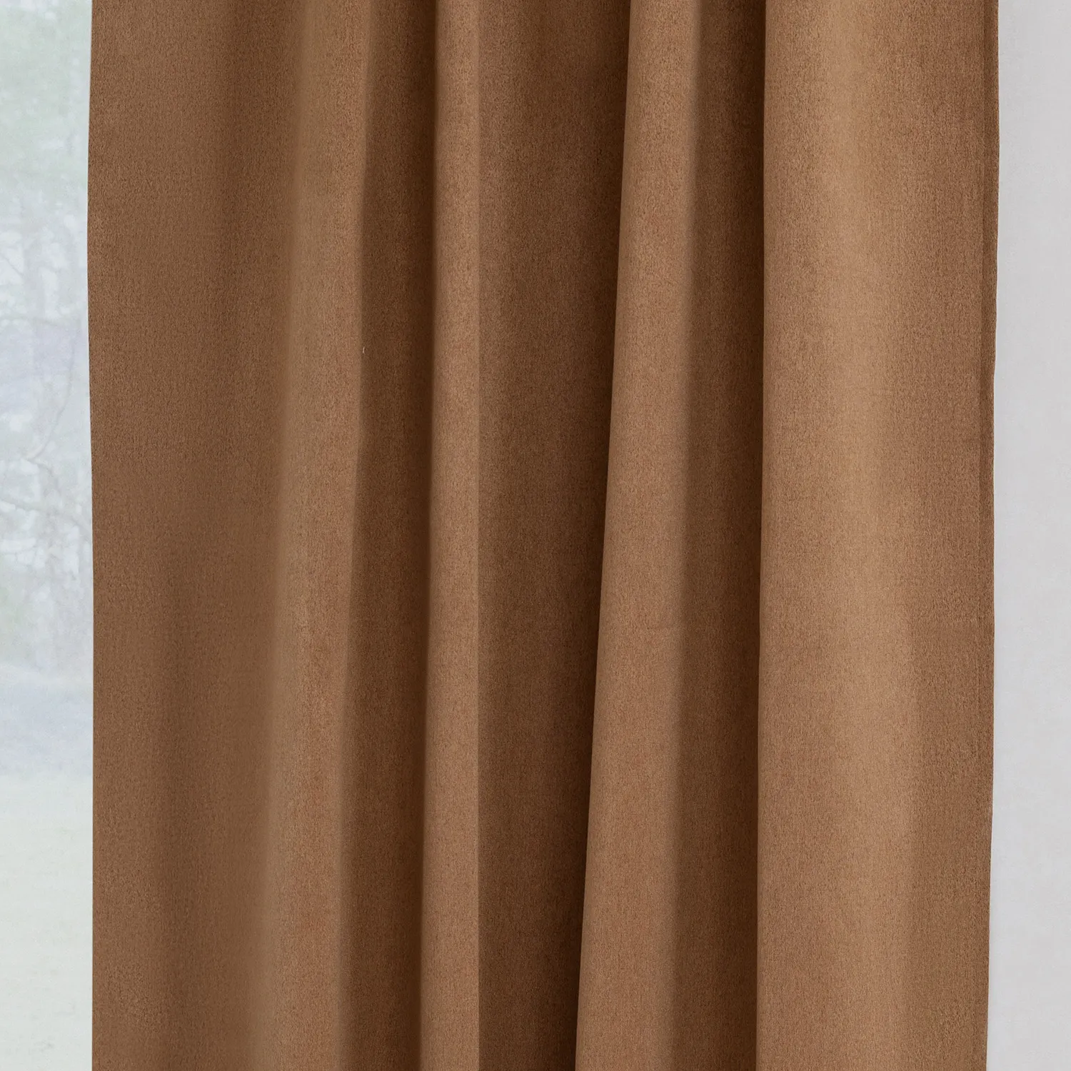 Gordijnen - Verduisteringsgordijnen Flora (bruin)