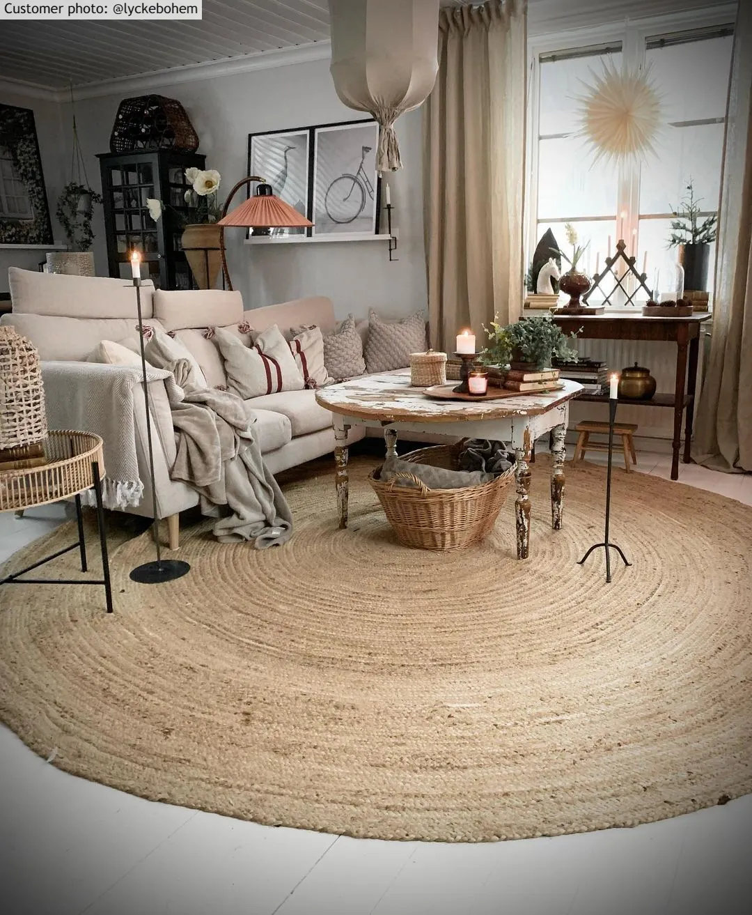 Ronde vloerkleden - San Francisco (jute)